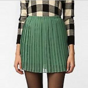 Urban Outfitters Pleated Skirt Green